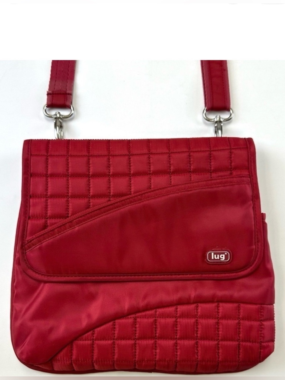Lug red quilted lightweight crossbody multi pocket bag Travel